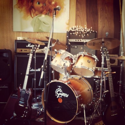 drums, bass, guitar and mics!