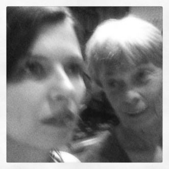 Mom and me trying to be serious. self-portrait with mom (c) 2013 Holly Troy