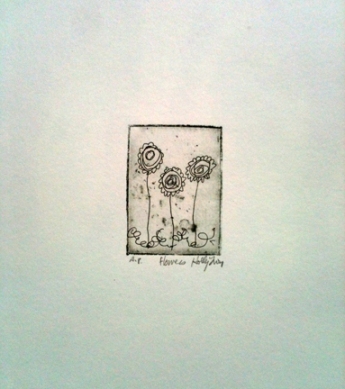 flowers etching by holly troy © 2013