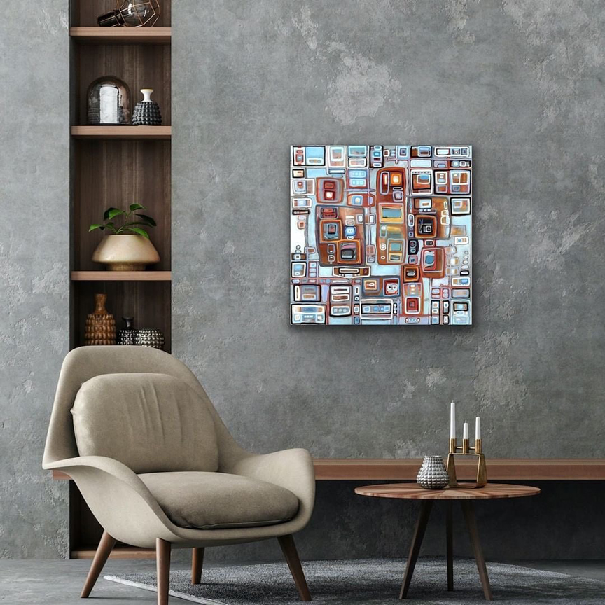 downtown beat in situ - painting by holly troy